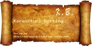 Kereszturi Bettina névjegykártya